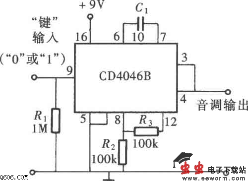 用cd4046组成的方波信号发生器电路图_电路图分享 用CD4046组成的方波信号发生器电路图 - 基础电路 - 虫虫电子下载站