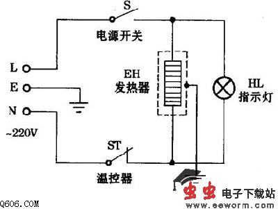 海尔fcd-40a横式电热水器电路图_接线图分享 图中所示为海尔FCD-40A横式电热水器电路图