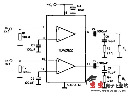 TDA2822双声道功放
