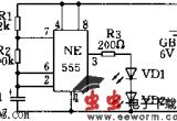 NE555闪烁发光电路图电路图