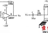 由集成运放构成的音频放大器(LM307、μA741)电路图电路图