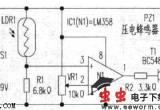 由光敏电阻控制的防盗告警电路电路图