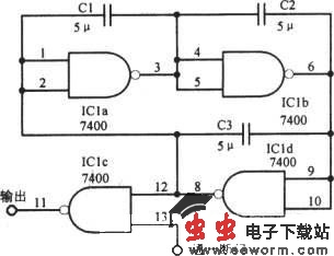 单芯片1000Hz锯齿波电路