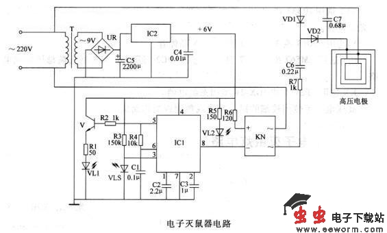 电子灭鼠器电路