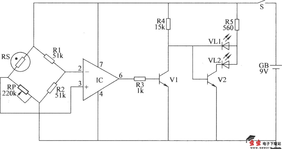 湿度指示器电路