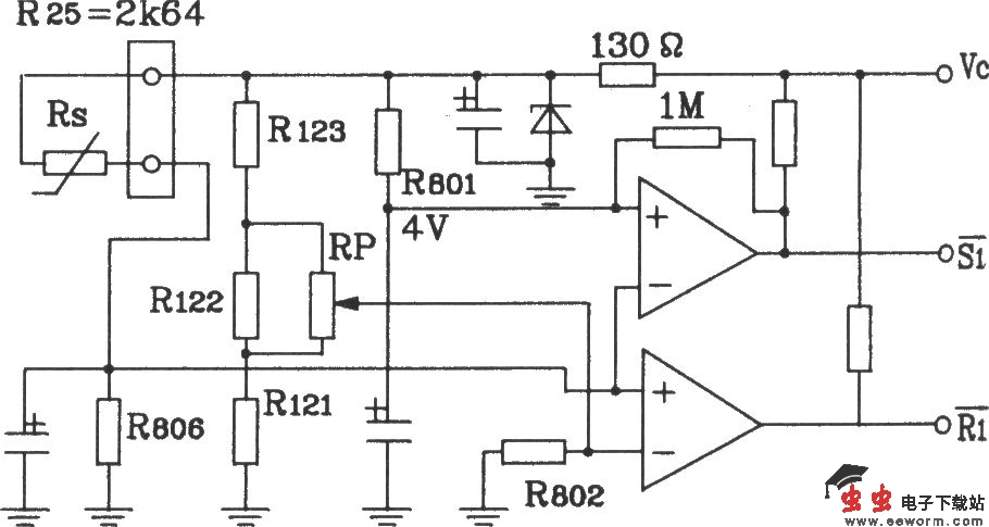 东芝冰箱温度测控回路联接电路图