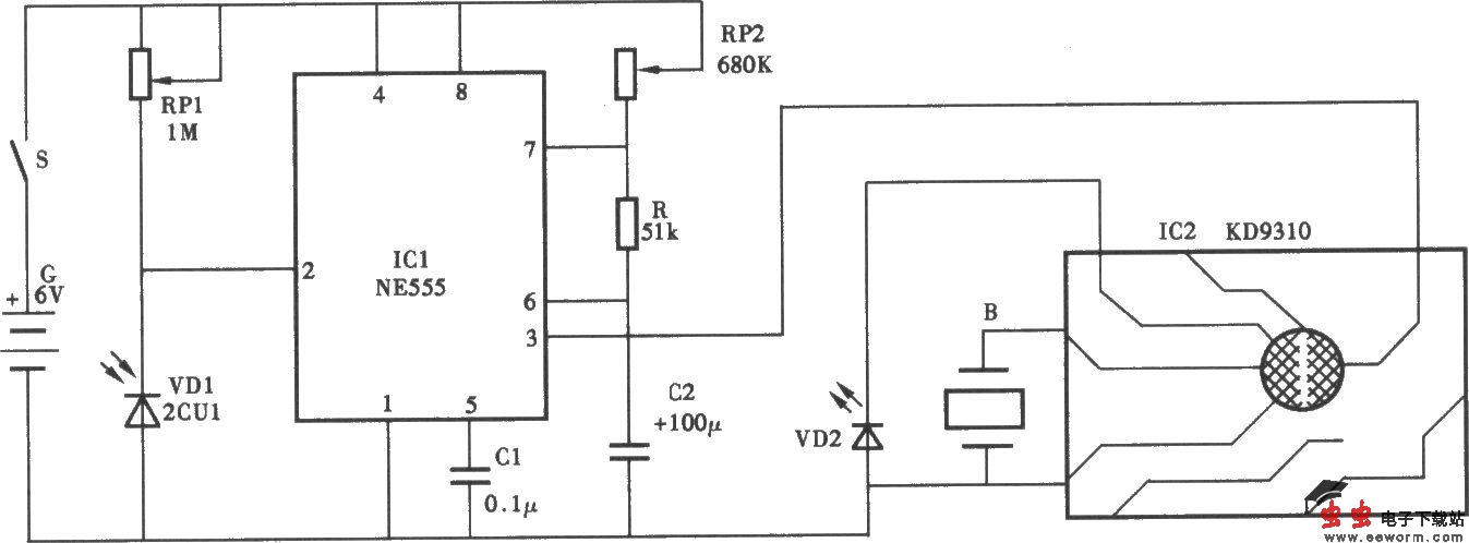 光控电子生日蛋糕电路