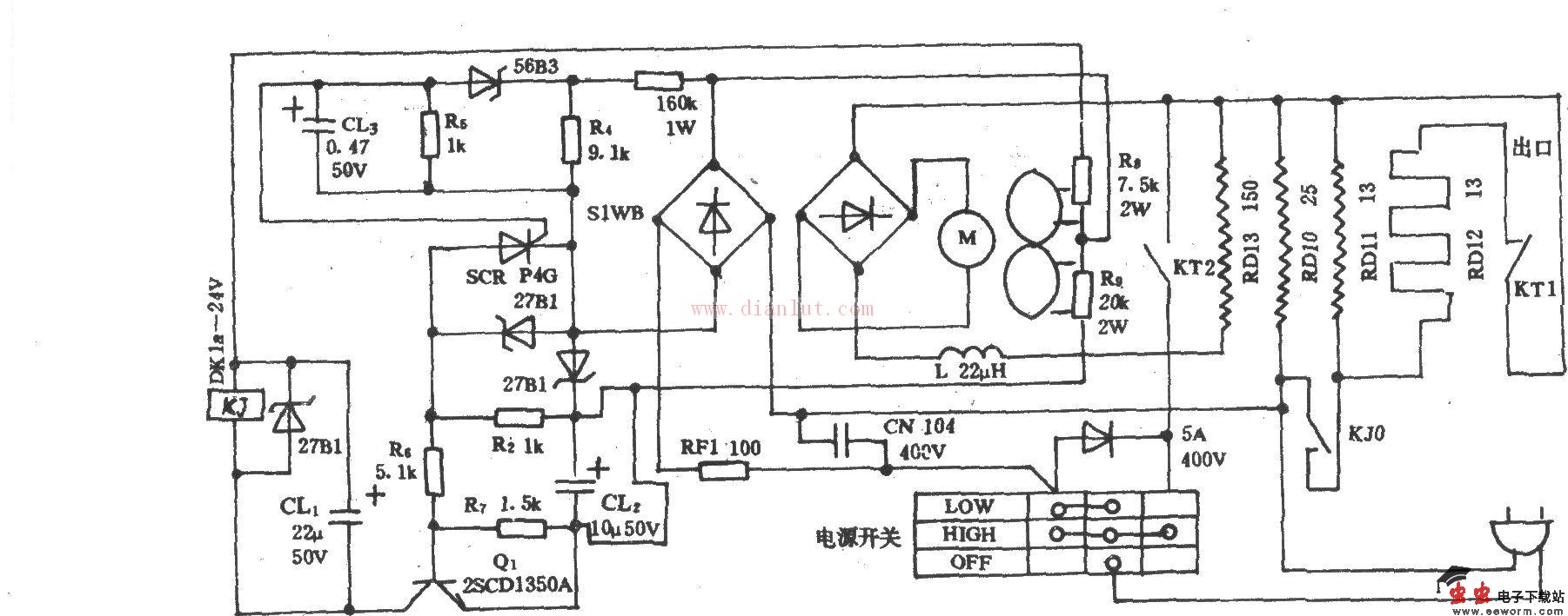 松下DRY1200电吹风电路图