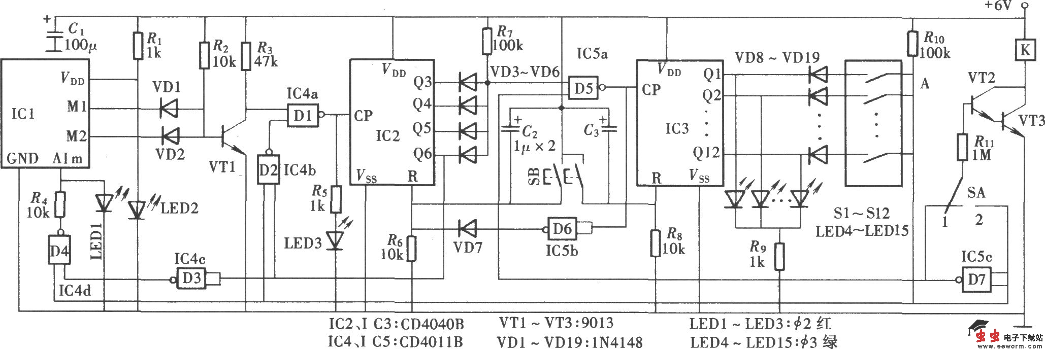 可调式多功能定时控制器(CD4011B、CD4040B)