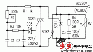 大功率可控硅无级调速触发电路