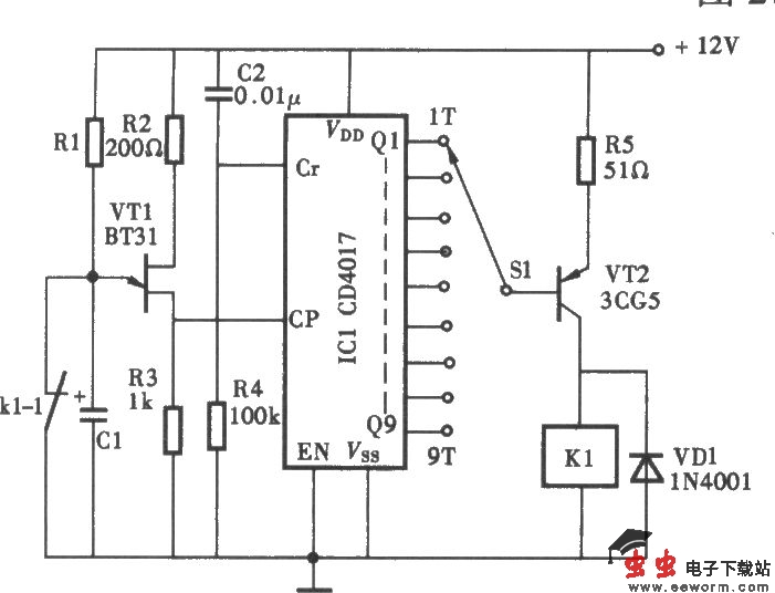 9时段l20秒倒计时音乐提醒器电路