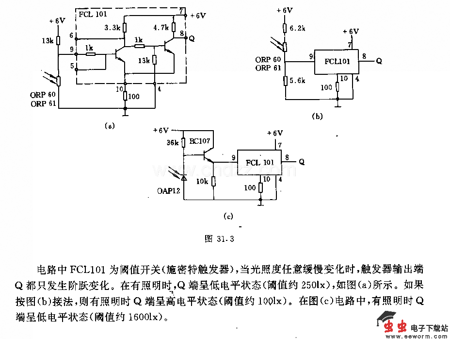 采用施密特触发器的光栅电路