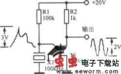 100kHz晶体一单结晶体管弛张振荡器