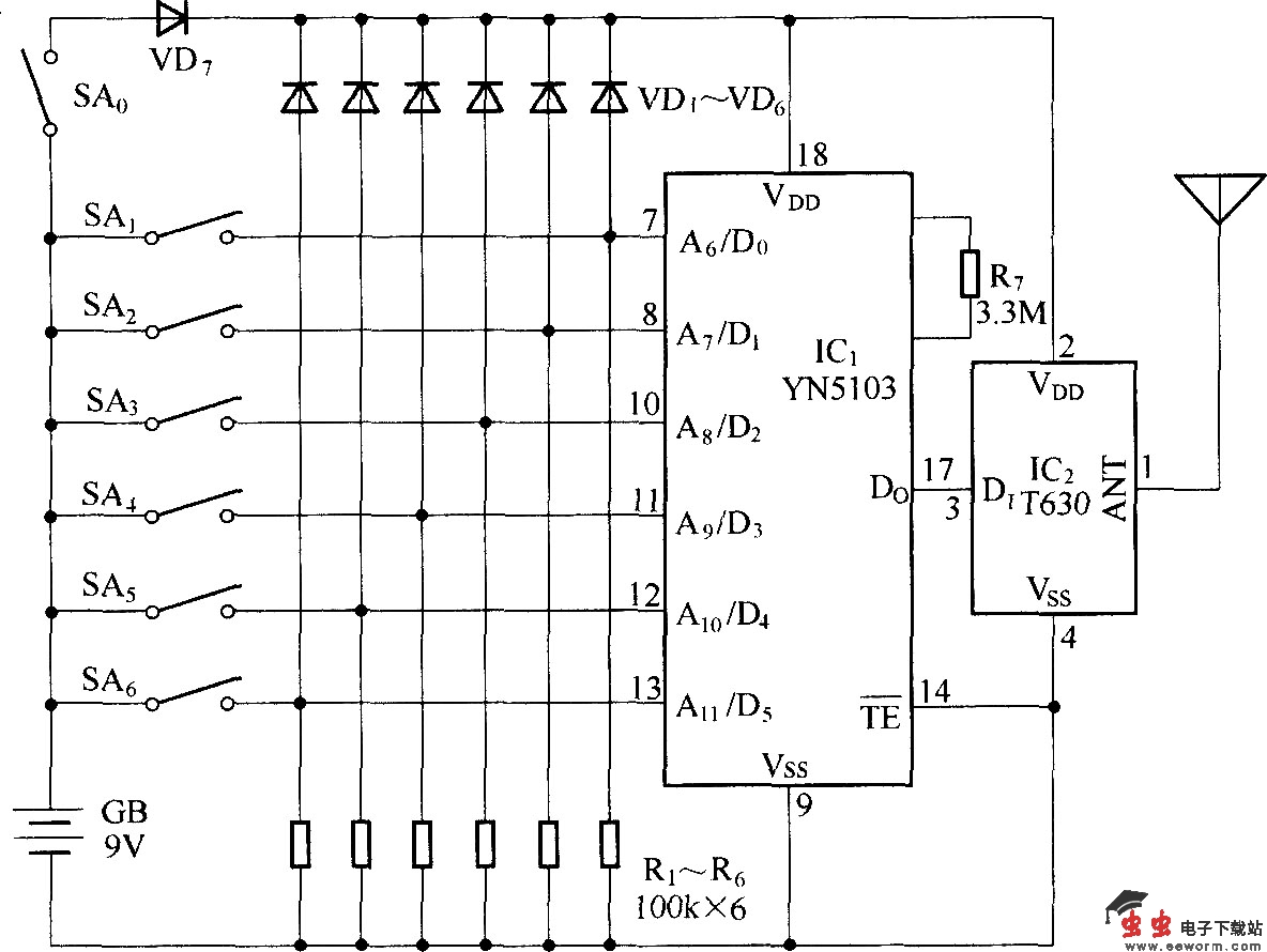 无线抢答器电路