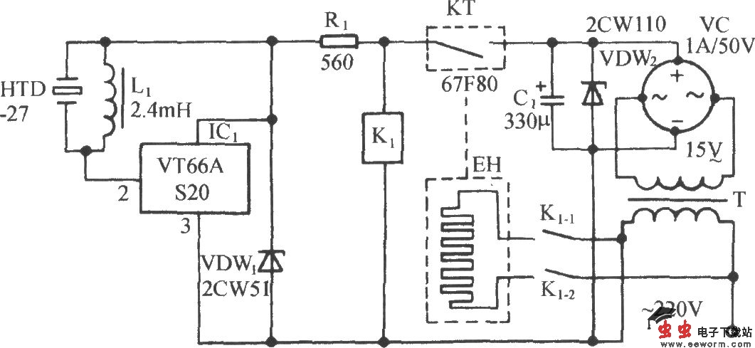 使用AIRPAX67F温度开关的电烤箱控制电路