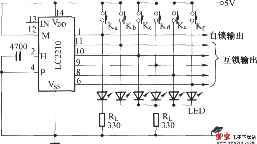 LC2210互锁输出的应用电路