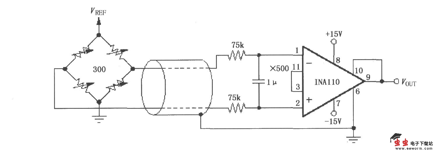 INA110桥路放大电路