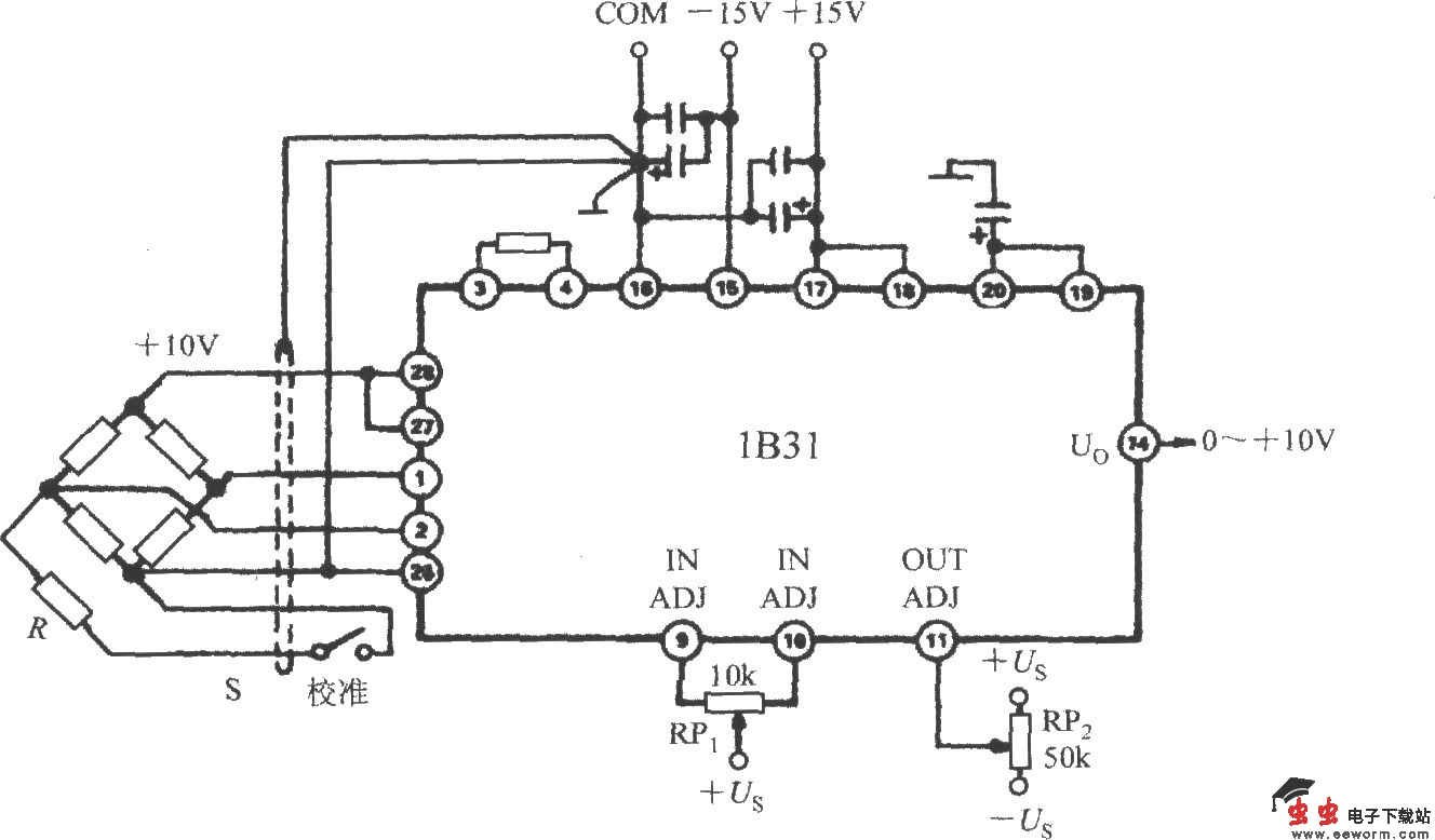 压力变送器的接口电路(宽带应变信号调理器1B31)