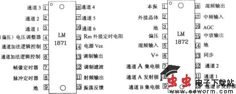 由LM1871/1872构成典型遥控发射、接收电路图