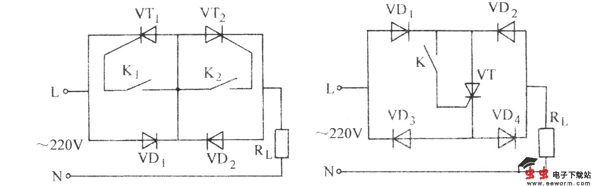 普通晶闸管借用阳极电压触发电路