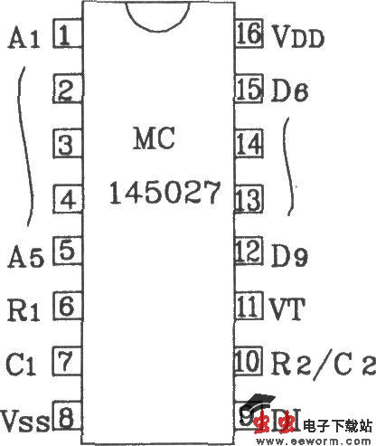 MC145026/145027构成红外发射、接收电路图