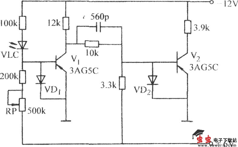 带有保护二极管的两级反相器电路