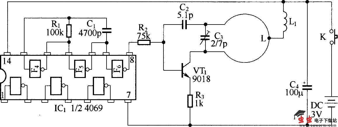 旅行包防遗失报警器电路