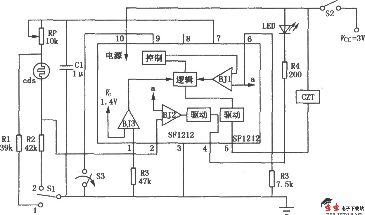 SF1212自动曝光集成(定时)控制电路