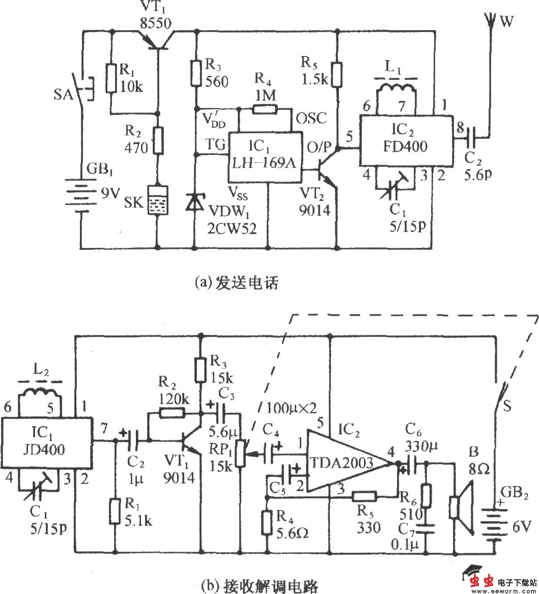 珍贵文物失窃无线电寻踪装置电路