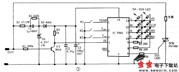 Y982电加热器温控电路