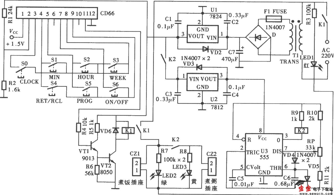 实用多功能定时器电路