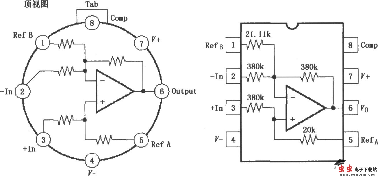 高共模电压差分放大器INA117