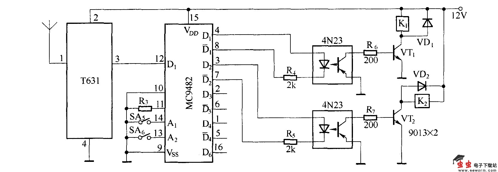 遥控自动门电路(T630／T631)