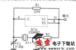使用CNOS反相器的晶体振荡电路