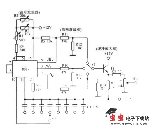 同时产生三种波形函数振荡器
