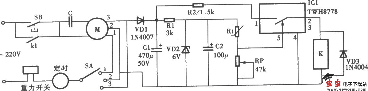 电风扇加装温控器电路