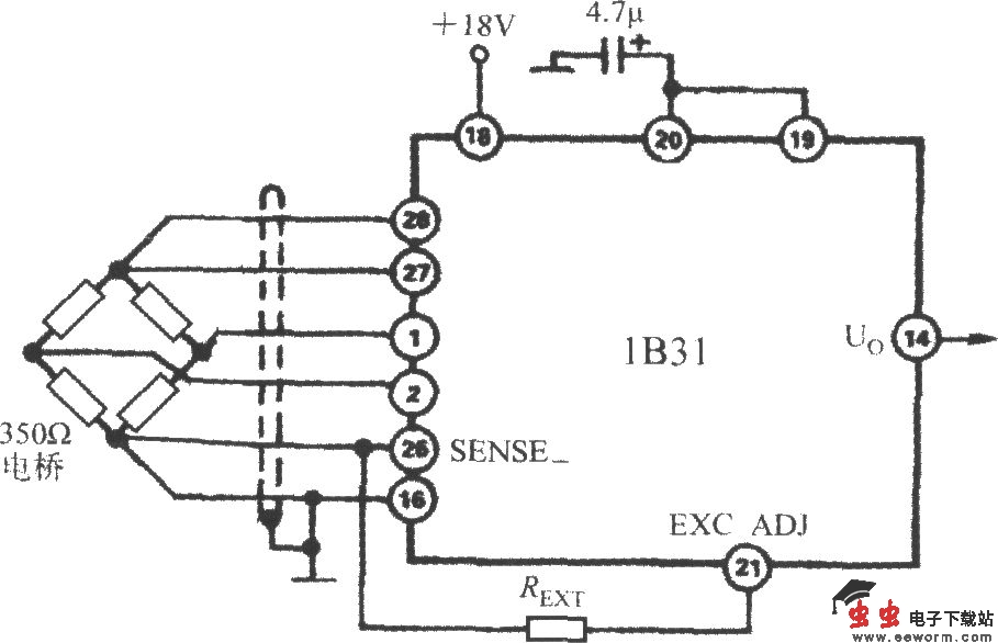 提升激励电压的电路(宽带应变信号调理器1B31)