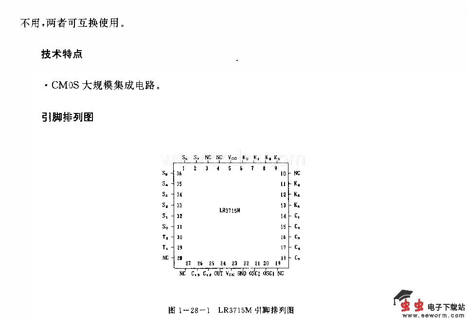 LR3715M(电视机和录像机)红外线遥控发射电路