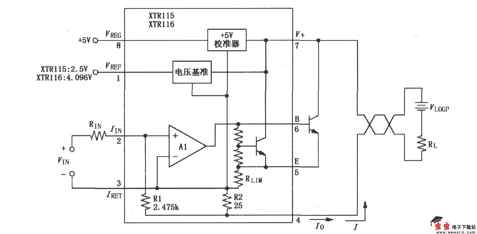 4～20mA电流环路变送器XTR115／116