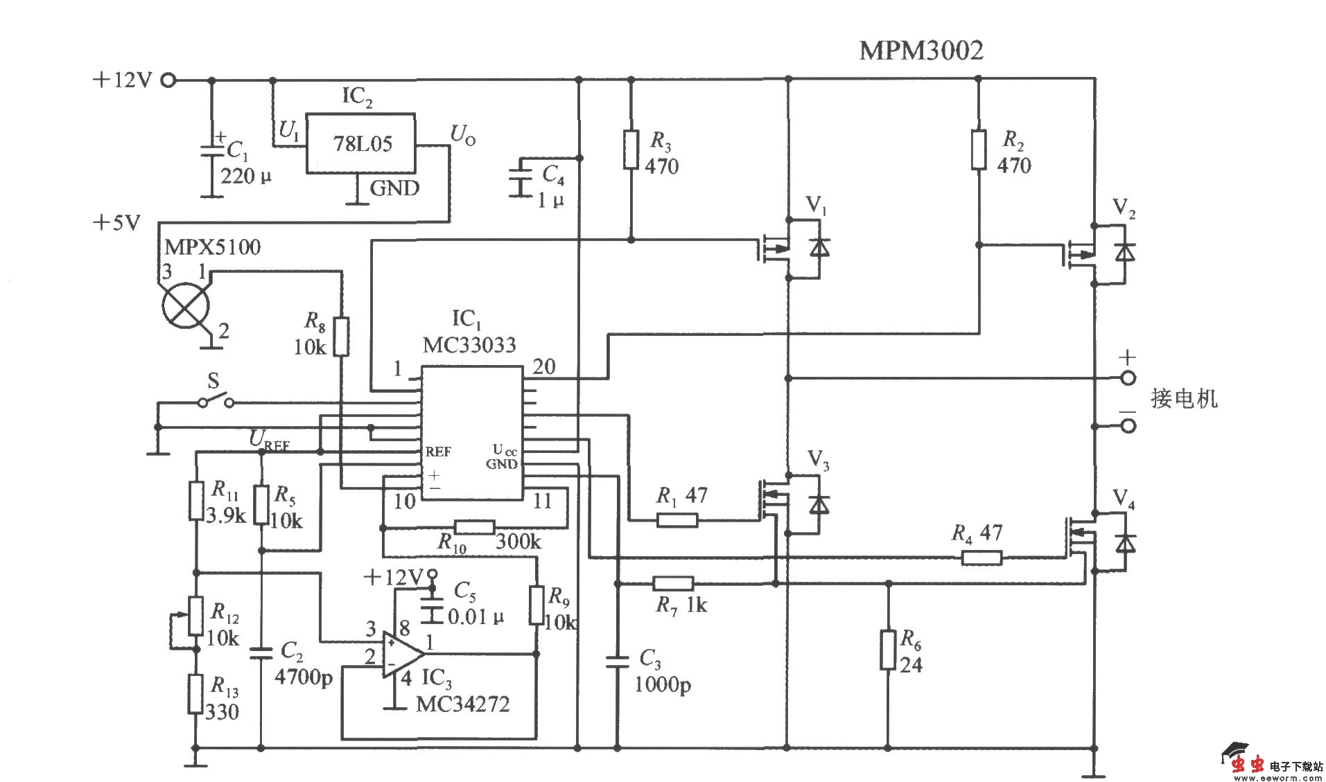 由集成硅压力传感器MPX5100A构成的压力调节系统