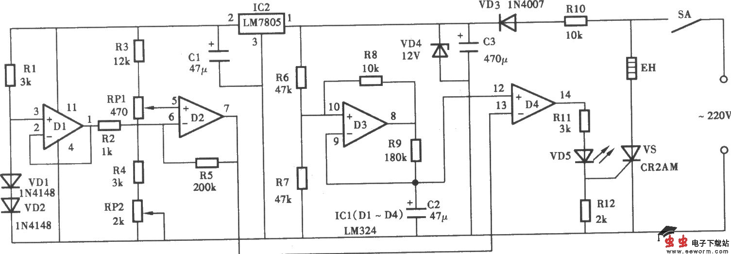 家用恒温控制器电路