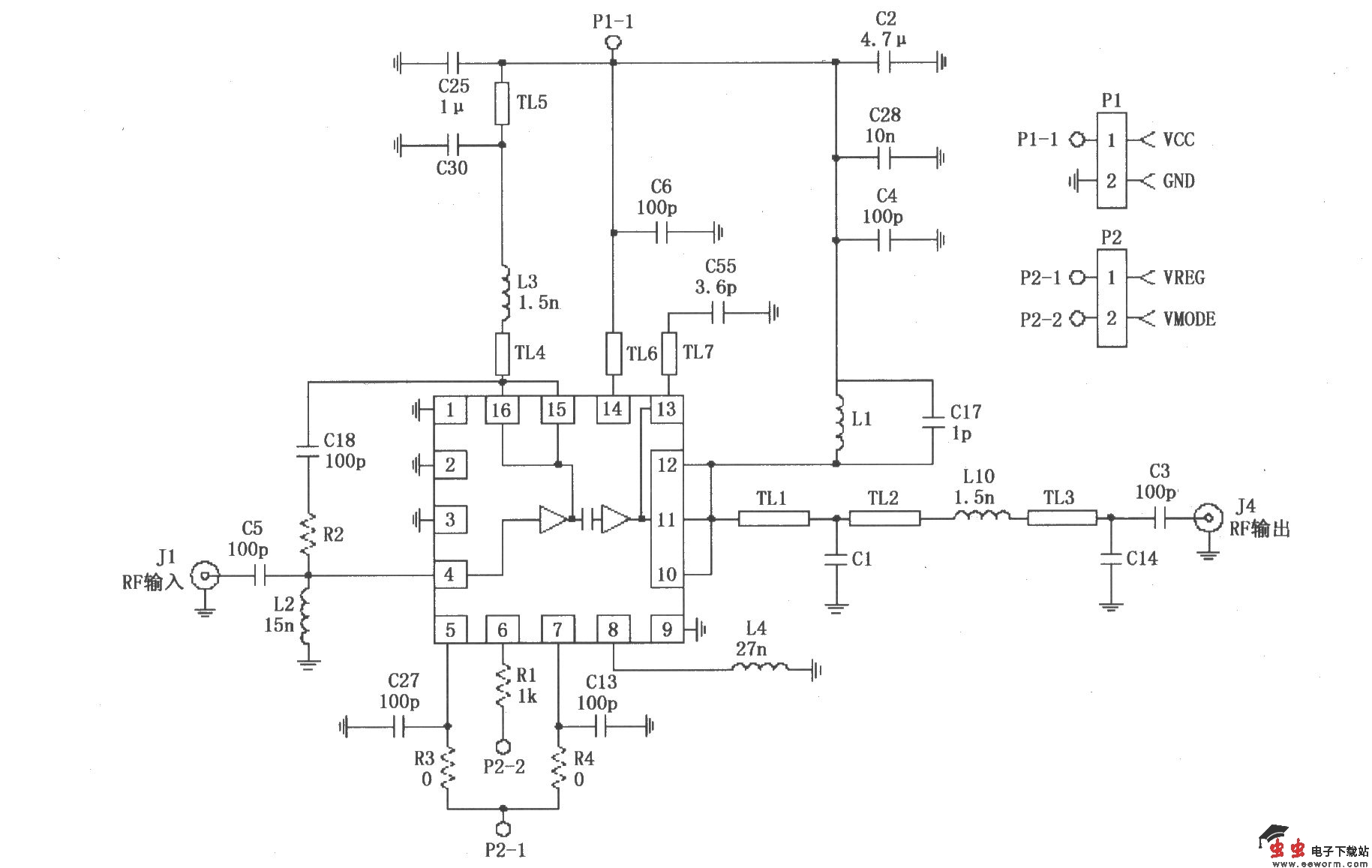 由RF2162构成的美国TDMA应用电路