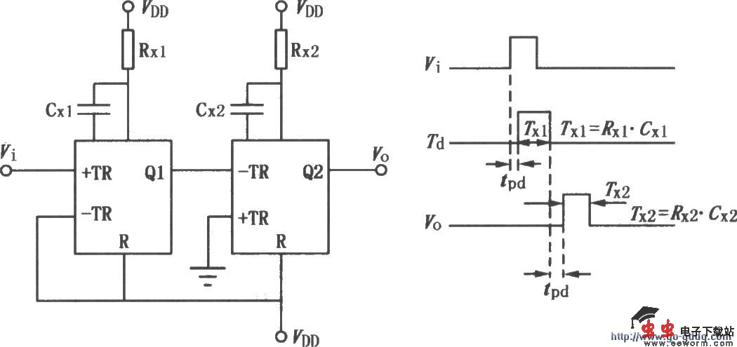 J210组成的脉冲延迟电路