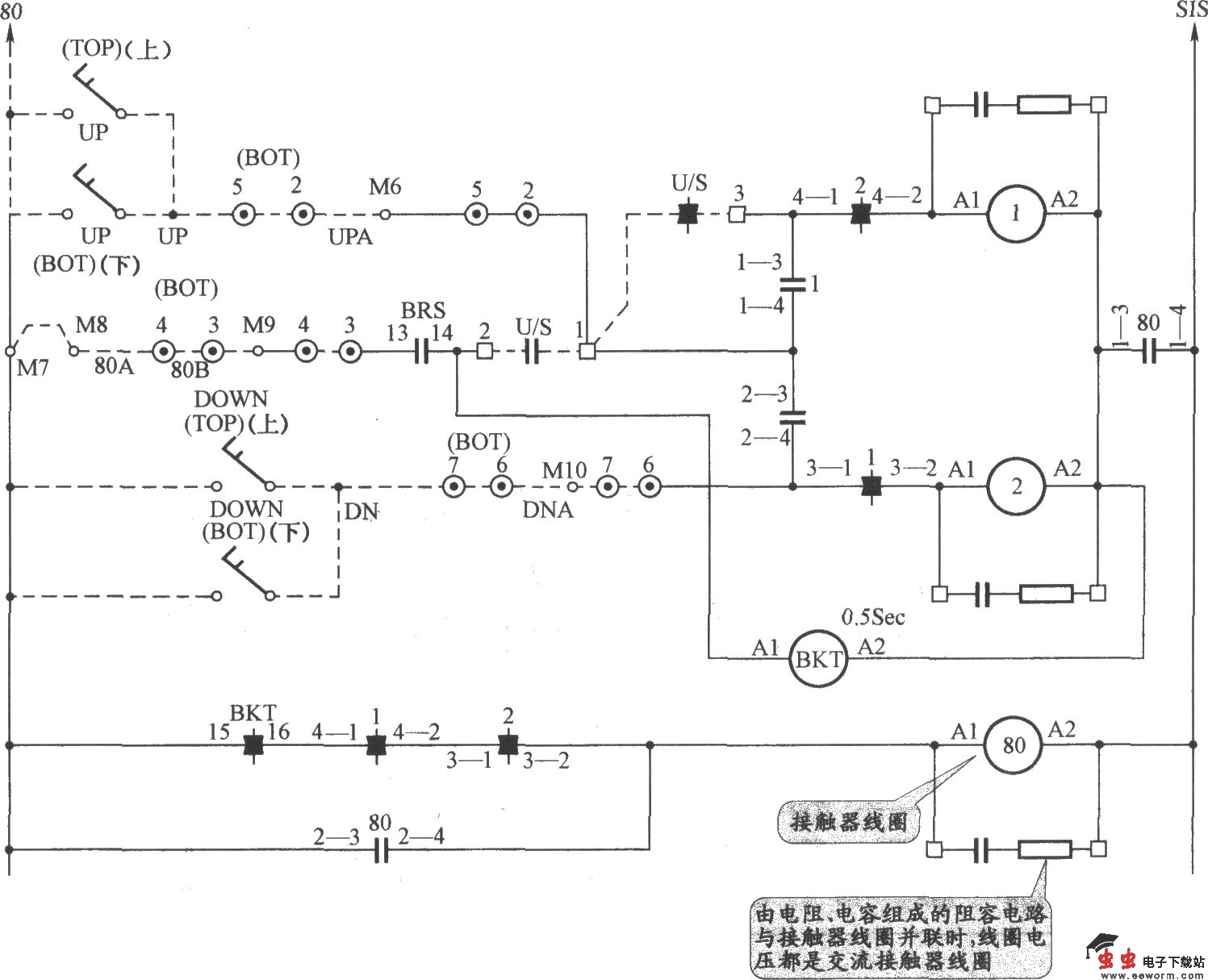 三菱自动扶梯控制电路