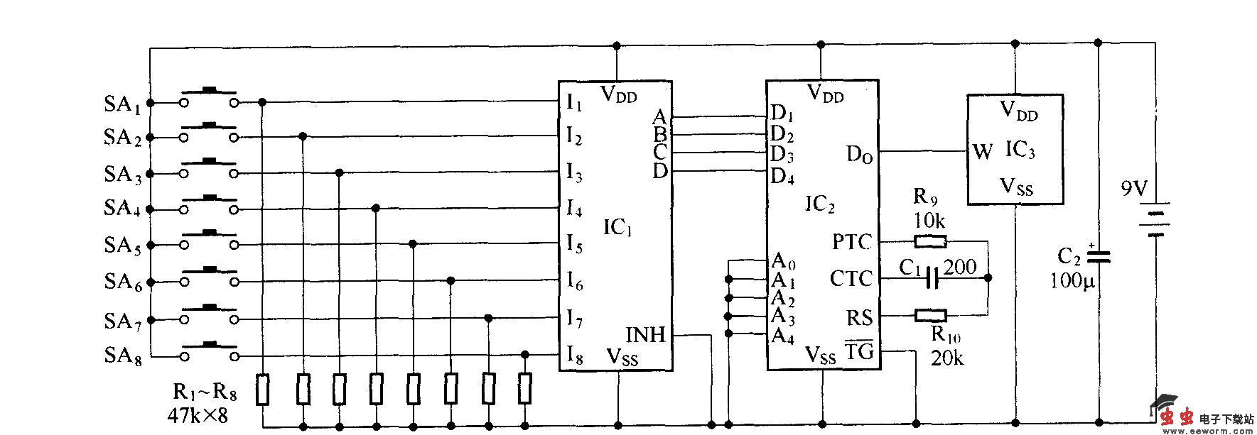 吊扇无线遥控电路