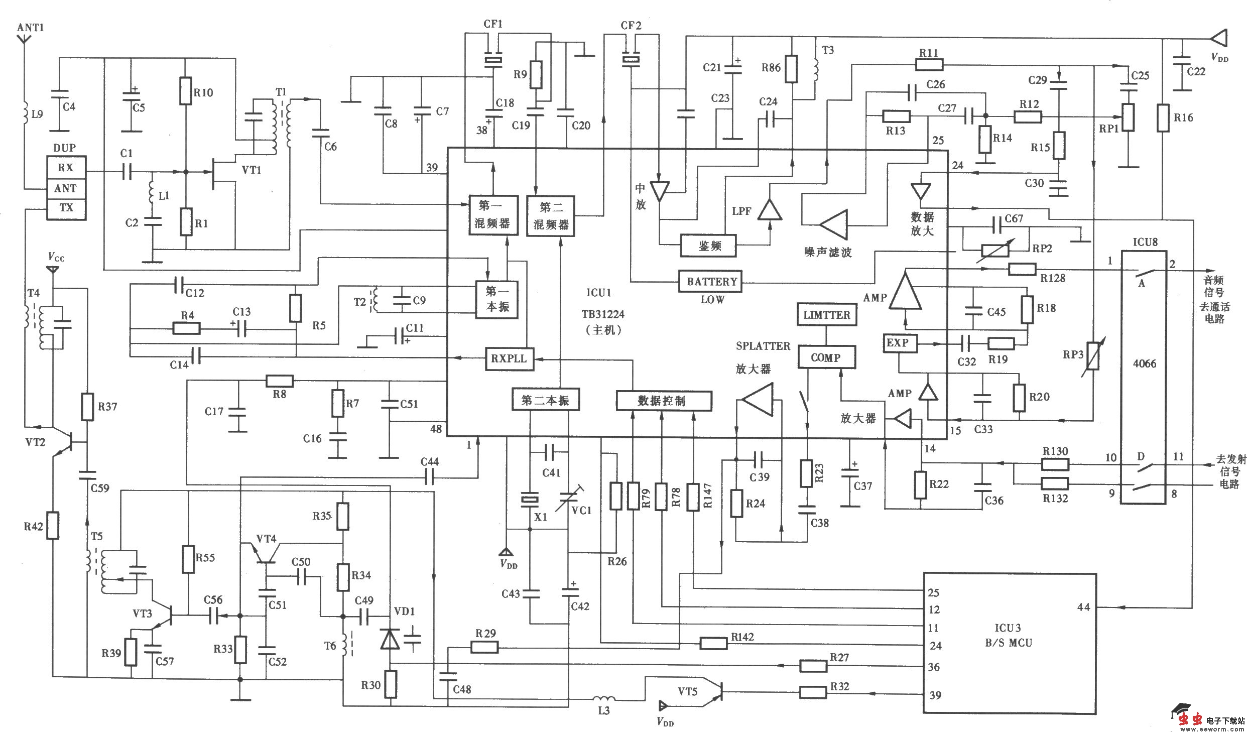 天时达HW838(4)P/ISD&mdash;LED型无绳电话机主机射频电路
