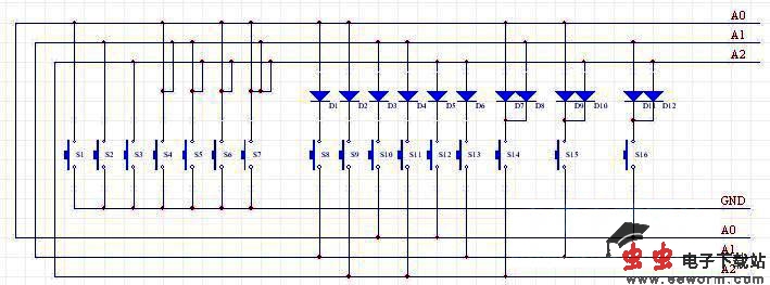 3个IO扫16个按键