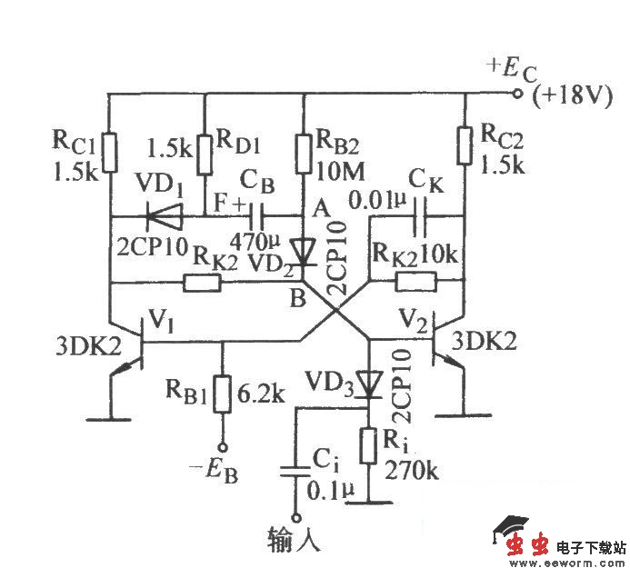 能延时很长的单稳态电路