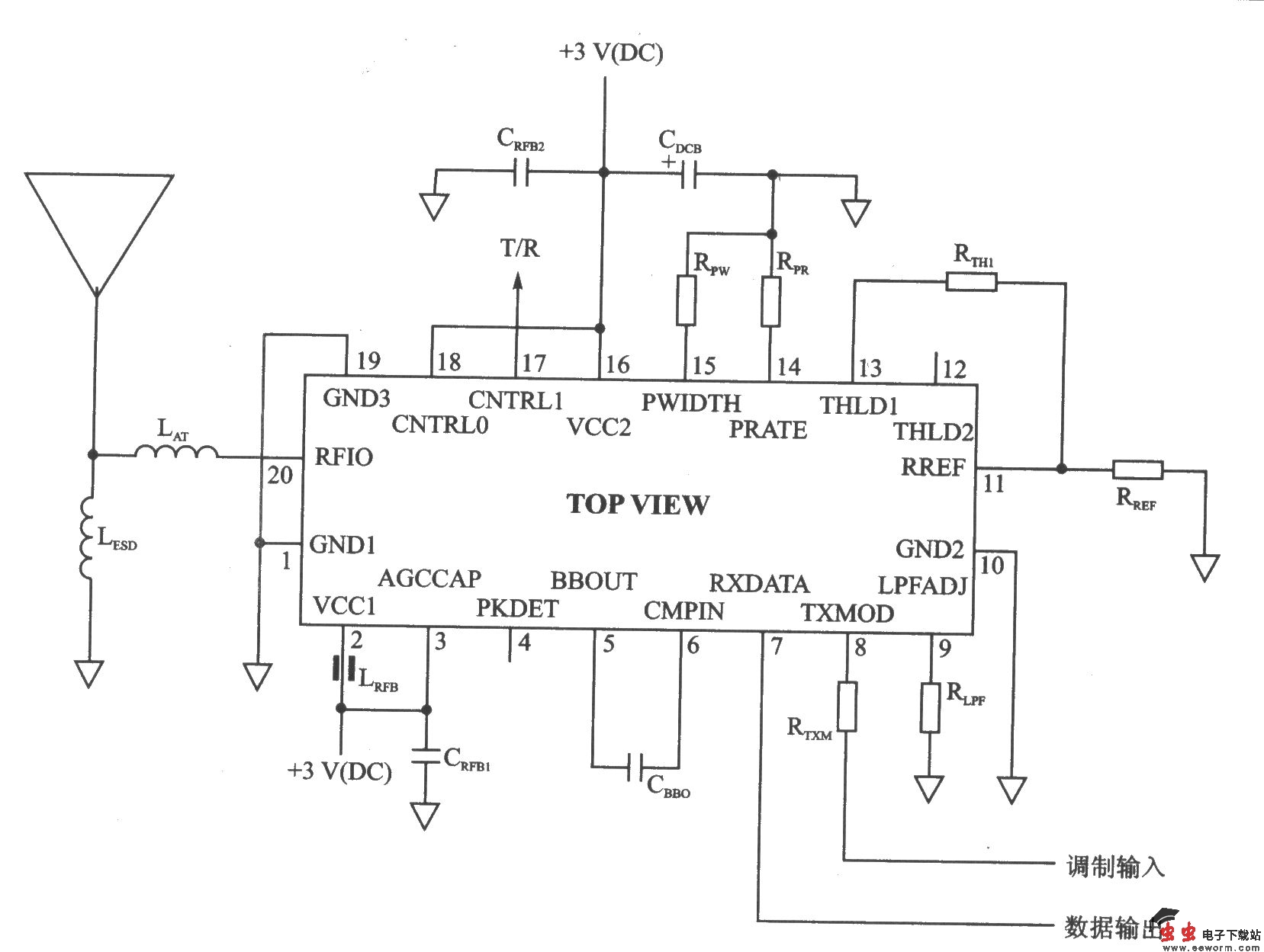 TR3001 00K/ASK 315 MHz收发器