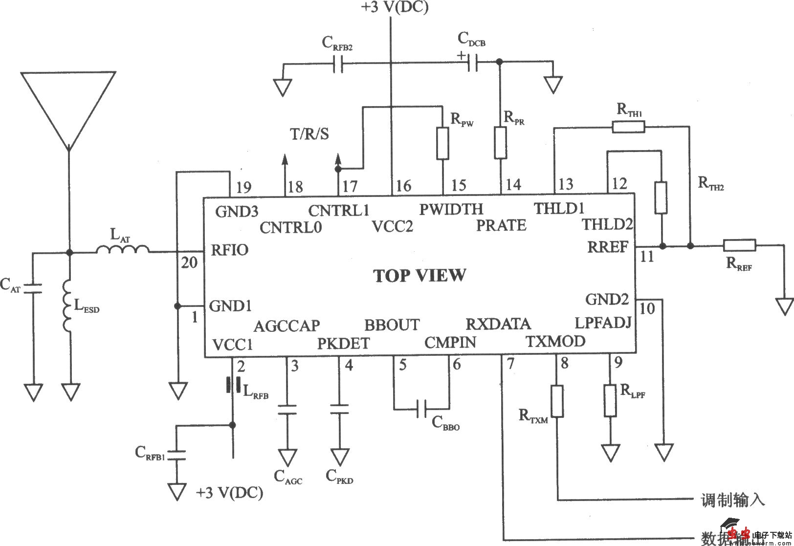 TR3100 ASK 433.92 MHz收发器
